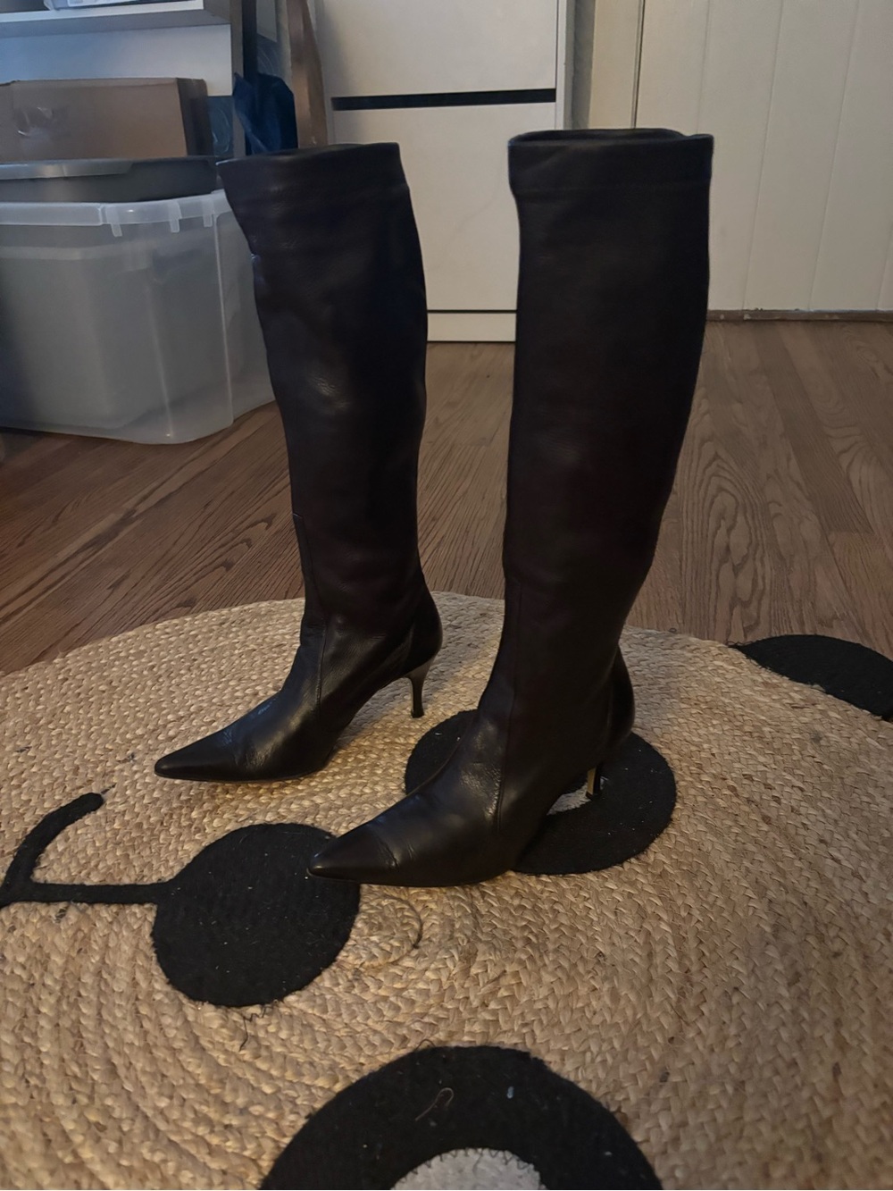 Cole Haan chocolate Knee-High Pointed Toe Stiletto Boots - Women